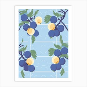 Plums Illustration 4 Art Print