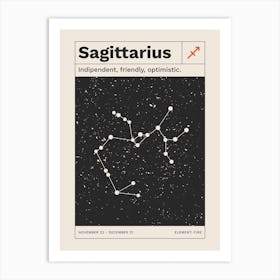 Sagittarius Zodiac Sign Constellation Art Print