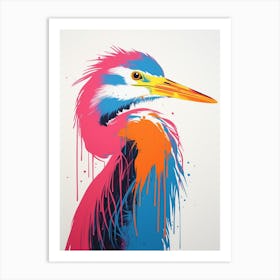 Andy Warhol Style Bird Great Blue Heron 5 Art Print