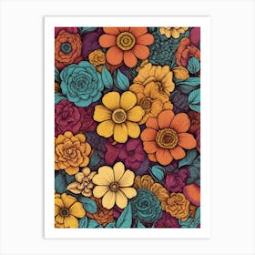 Floral Seamless Pattern Art Print