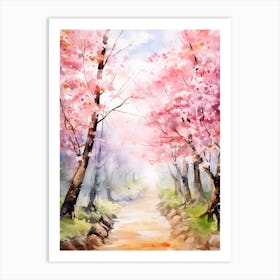 Beautiful Watercolor Cherry Blossom 1 Art Print