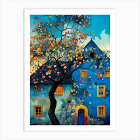 House With A Tree Art Print