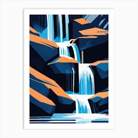 Waterfall Pattern Scandinavian Art Print