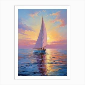 Sailboat At Sunset 22 Art Print