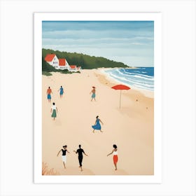 People On The Beach Painting (5) Art Print