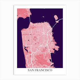 San Francisco California Pink Purple Art Print