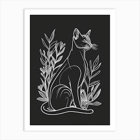 Russian Blue Cat Minimalist Illustration 4 Art Print