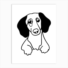 Dachshund hand drawing cute illustration 2 Poster