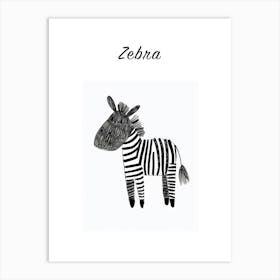 B&W Zebra 2 Poster Art Print