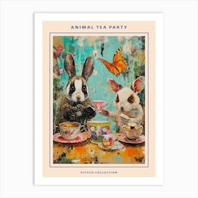 Kitsch Cute Animal Tea Party 1 Poster Art Print