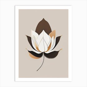American Lotus Retro Minimal 4 Art Print