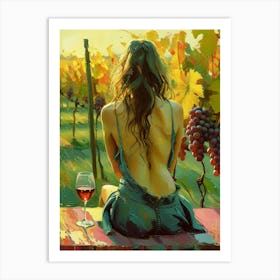 Hedonism In The Golden Vineyard Art Print