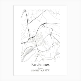 Farciennes,Belgium Minimalist Map Art Print