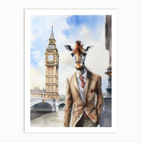 Giraffe In London Art Print