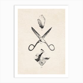 Rock Scissors Paper Vintage Art Print