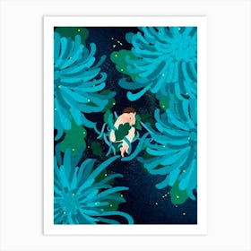 Sleep with Chrysanthemums Art Print