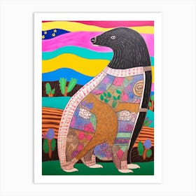 Maximalist Animal Painting Mongoose 2 Art Print