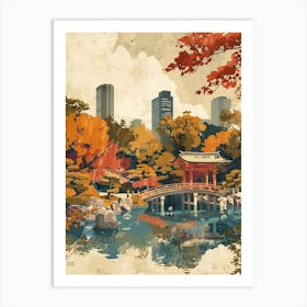 Ueno Park In Tokyo Mid Century Modern Art Print