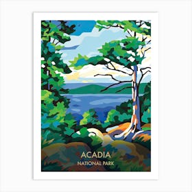Acadia National Park Travel Poster Matisse Style 3 Art Print