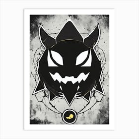 Devil'S Head Pokemon Black And White Pokedex Art Print