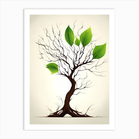 Tree minimalistic VECTOR ART Art Print