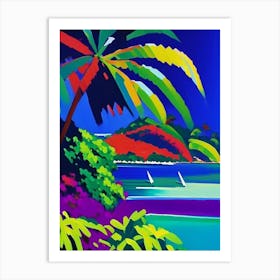Rarotonga Cook Islands Colourful Painting Tropical Destination Art Print
