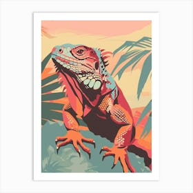 Rhinoceros Iguana Abstract Modern Illustration 1 Art Print