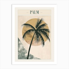 Palm Tree Minimal Japandi Illustration 2 Poster Art Print