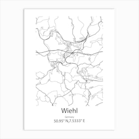 Wiehl,Germany Minimalist Map Art Print