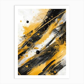 Abstract Black And Yellow Painting Art Print