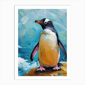 Adlie Penguin Paradise Harbor Oil Painting 1 Art Print