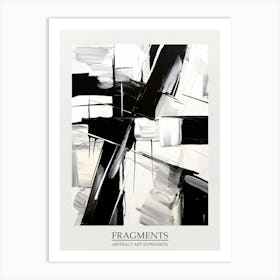 Fragments Abstract Black And White 4 Poster Art Print