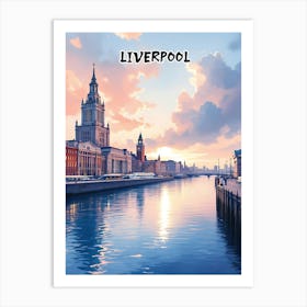 Liverpool Travel Retro Vintage V 04 Art Print