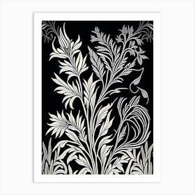 Licorice Herb William Morris Inspired Line Drawing Art Print