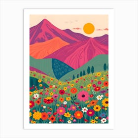 Wildflowers In The Mountains Art Print