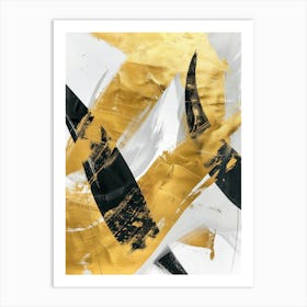 Abstract Gold And Black Painting 6 Art Print