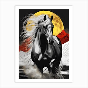 Horse In The Moonlight 9 Art Print