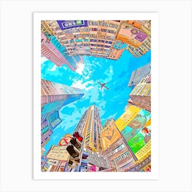 Hong Kong City Skyline Art Print