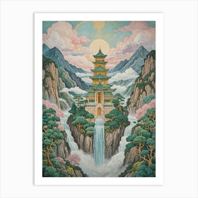 Pagoda In The Mountains Art Print