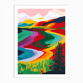 Vatnajökull National Park Iceland Abstract Colourful Art Print