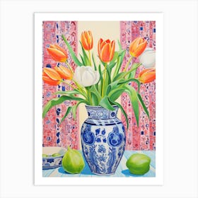 Flowers In A Vase Still Life Painting Tulips 13 Art Print