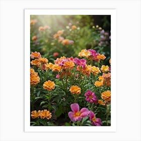 Zinnias Art Print