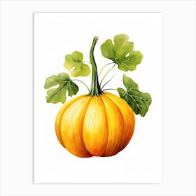 Buttercup Squash Pumpkin Watercolour Illustration 2 Art Print