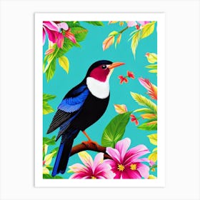 Cuckoo Tropical bird Art Print