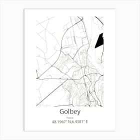 Golbey,France Minimalist Map Art Print