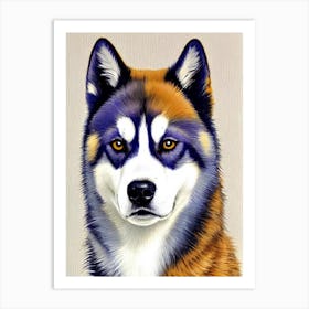 Siberian Husky Watercolour Dog Art Print