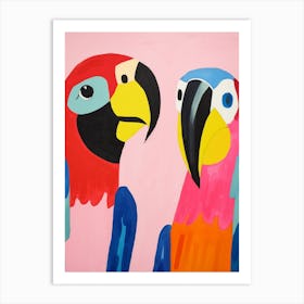 Colourful Kids Animal Art Macaw 1 Art Print