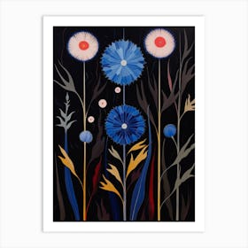 Cornflower 2 Hilma Af Klint Inspired Flower Illustration Art Print