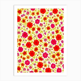 Sweet William Floral Print Retro Pattern 2 Flower Art Print