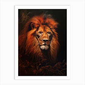 Lion Art Painting Tonalism Style 3 Art Print